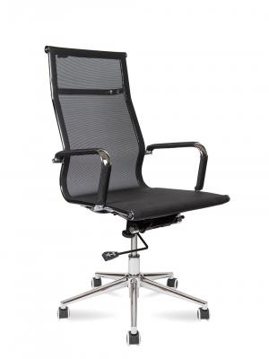 Кресло офисное / Хельмут / (black) сталь + хром / черная сетка