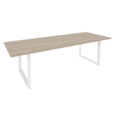 Onix Direct Стол переговорный на О-образном м/к O.MO-PRG-25 Дуб Аттик/Металл Белый 2580*980*750
