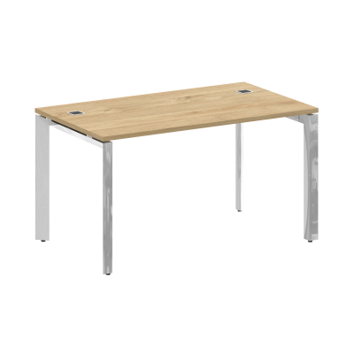 Onix Direct Lux Стол руководителя П-обр. м/к M-O.MP-SRR-3.8 Тиквуд Светлый/Нержавеющая Сталь/Хром 13