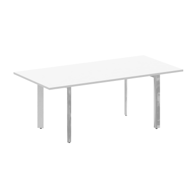 Onix Direct Lux Стол переговорный П-обр. м/к M-O.MP-PRG-19 Белый Бриллиант/Нержавеющая Сталь/Хром 19