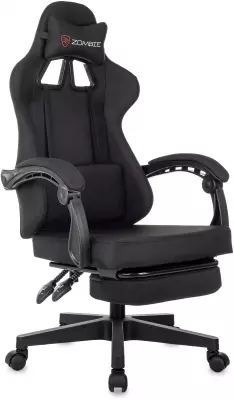 Кресло игровое Zombie 3 черный Neo Black крестов. пластик подст.для ног