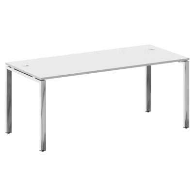 Metal System Direct Стол рабочий руковод. П-обр. м/к БП.СРР-5.8 Белый/Нержавеющая Сталь 1800*800*750