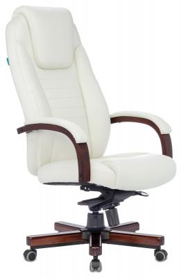 Кресло руководителя Бюрократ T-9923WALNUT слоновая кость кожа крестов. металл/дерево