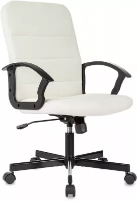 Кресло Бюрократ Triest Fabric молочный Velvet 20 крестов. металл черный