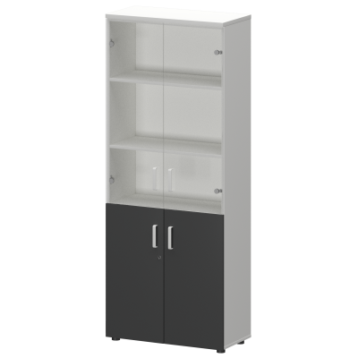 Шкаф СМШ-58Д2С Тип1 Белый/Графит 792x380x1990 Смарт