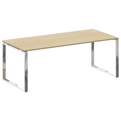 Metal System Direct Стол рабочий руковод. О-обр. м/к БО.СРР-6.9 Акация Лорка/Нержавеющая Сталь 2000*