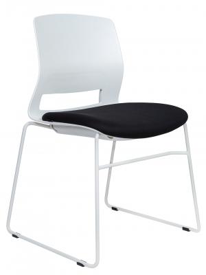 Стул / One / белый пластик / черная ткань