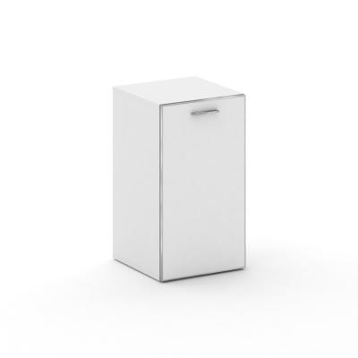 Fresco Шкаф узкий низкий левый FR.SU-302 (L) white Белый Бриллиант/Лакобель Белый/Хром 450*460*807