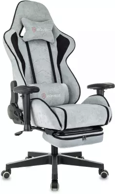 Кресло игровое Zombie Drift/F серо-голубой/черный крестов. пластик подст.для ног