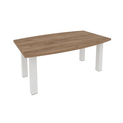 First Стол переговорный KPRG-2 Дуб Табак/Металл Белый 1800*1100*750