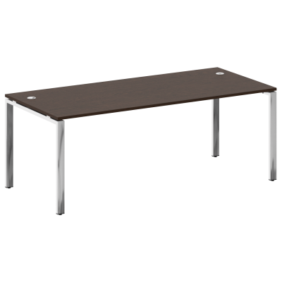 Metal System Direct Стол рабочий руковод. П-обр. м/к БП.СРР-6.9 Венге Цаво/Нержавеющая Сталь 2000*90