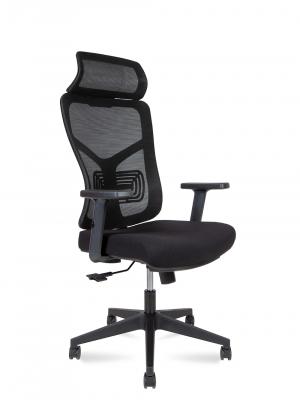 Кресло офисное / Asper / черный пластик  / черная сетка / черная ткань