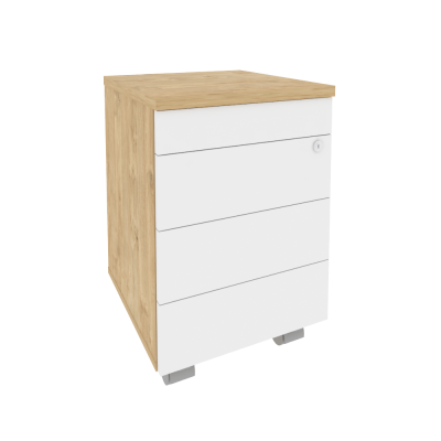 Onix Direct Тумба мобильная (TIP-ON) O.TM-3 TIP Тиквуд Светлый/Белый Бриллиант 432*460*633