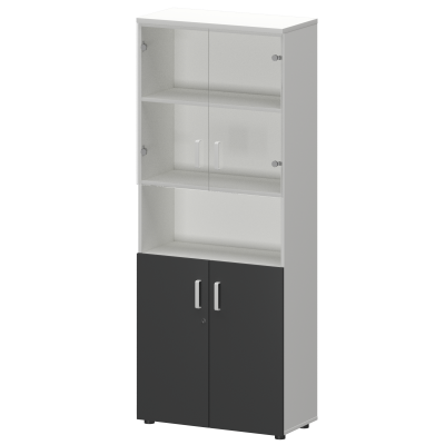 Шкаф Смарт СМШ-58Д2С2 Тип1 Белый/Графит (792x380x1990)