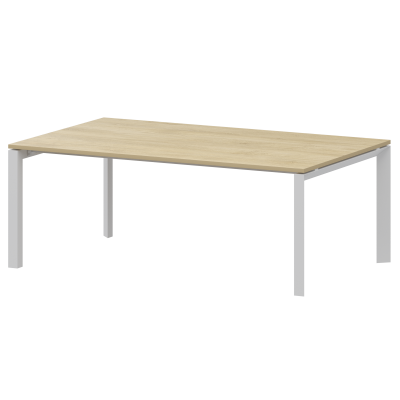 Стол переговорный на металлокаркасе Аргентум-МП НТМП.П.180.11 Баттл Рок/Белый (1800x1100x750)