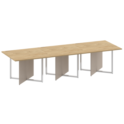 Shift Стол переговорный, тройной, прямоугольный SK.SP-KV-110-3 Тиквуд Светлый/Капучино 3300*1100*753