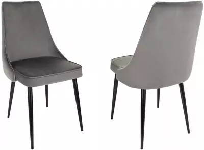 Стул для дома Бюрократ CH-K4_2 комплект 2шт т.серый Holland 18 металл черный на ножках (CH-K4_1/HL18_2)