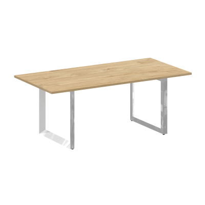 Onix Direct Lux Стол переговорный О-обр. м/к M-O.MO-PRG-19 Тиквуд Светлый/Нержавеющая Сталь/Хром 198