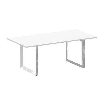 Onix Direct Lux Стол переговорный О-обр. м/к M-O.MO-PRG-19 Белый Бриллиант/Нержавеющая Сталь/Хром 19