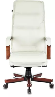 Кресло руководителя Бюрократ T-9927Walnut слоновая кость кожа крестов. металл/дерево