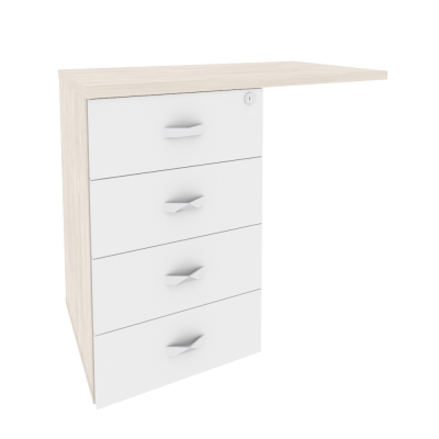 Onix Direct Тумба приставная (универсальная л/пр) O.TPU-4 Денвер Светлый/Белый Бриллиант 842*460*750