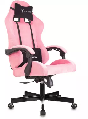 Кресло игровое Knight Terminator розовый Velvet 36 крестов. металл