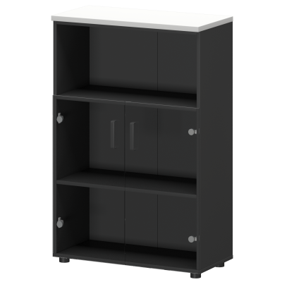 Шкаф СМШ-38Д2С2 Графит/Белый 792x380x1215 Смарт