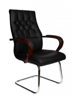 Кресло офисное / Боттичелли CF / дерево / черная кожа