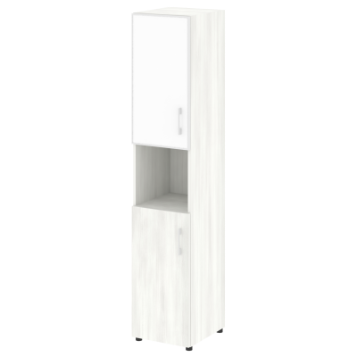 Yalta Шкаф узкий LT.SU-1.4 R (L) white Снежная Патина/Стекло White 400*450*1987