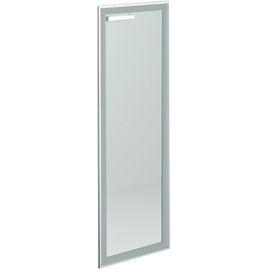 Дверь стеклянная в алюминиевой раме правая Аргентум НТ-601.СР.ПР.Ф Сатинат (390x4x1180)