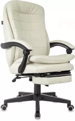 Кресло руководителя Бюрократ T-9950MSG-F слоновая кость экокожа крестов. пластик подст.для ног