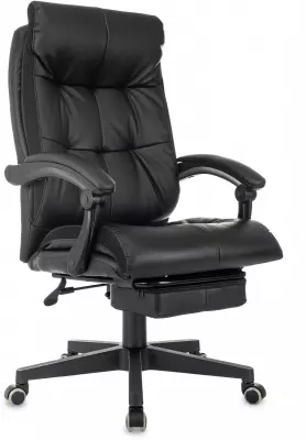 Кресло руководителя Бюрократ CH-824MSG-BF черный ткань/эко.кожа крестов. пластик подст.для ног