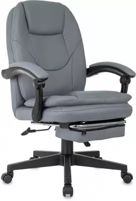 Кресло руководителя Бюрократ CH-868N-F серый экокожа крестов. пластик подст.для ног