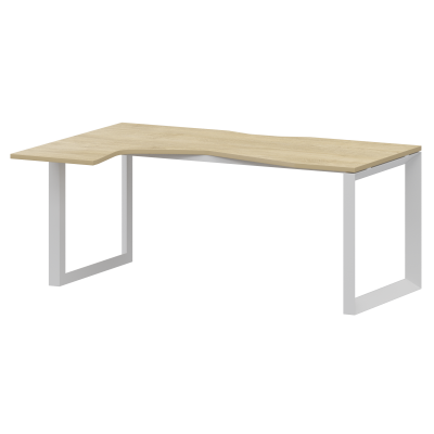 Стол эргономичный левый на металлокаркасе Аргентум-МП НТМП.О-060.ЛВ Баттл Рок/Белый (1600x1000x750)