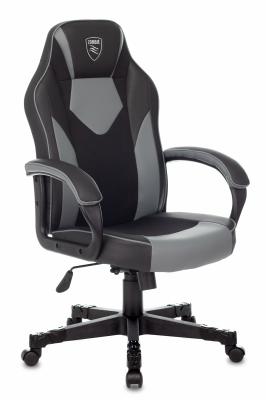 Кресло игровое Zombie GAME 17 черный/серый ткань/эко.кожа крестов. пластик