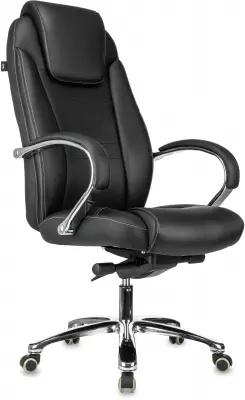 Кресло руководителя Бюрократ T-9923SL черный кожа крестов. металл хром