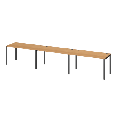 Бенч линейный на 3 рабочих места Арго-М АМБЛ-004.60-3 Ольха/Антрацит (4800x600x760)