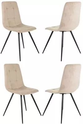 Стул для дома Бюрократ CH-K1_4 комплект 4шт бежевый Holland 06 металл черный на ножках (CH-K1_1/HL07_4)