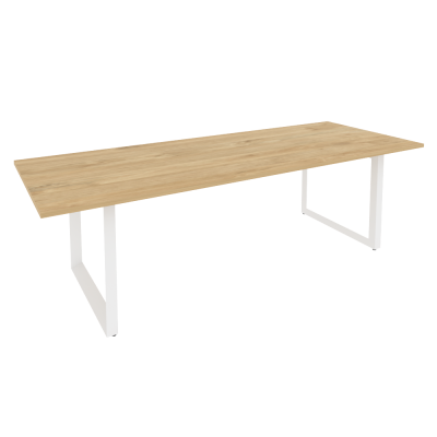 Onix Direct Стол переговорный на О-образном м/к O.MO-PRG-25 Тиквуд Светлый/Металл Белый 2580*980*750