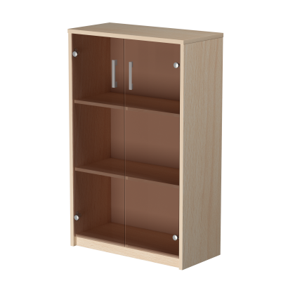 Стеллаж с тонированным стеклом А-304+А-стл304тон Бук 770x370x1220 Арго