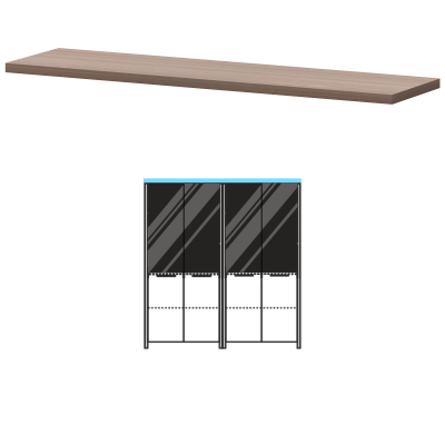 Топ Акцент КТ-74.38 Темный шимо (1714x441x38)
