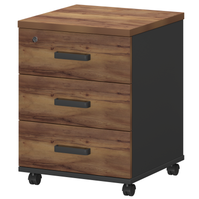 Тумба подкатная Смарт СМТ-3П Тип2 Графит/Таксония (450x434x620)