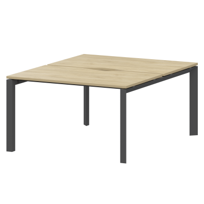 Бенч двойной на 2 рабочих места на металлокаркасе Аргентум-МП НТМП.П.Б2-120 Баттл Рок/Антрацит (1200x1496x750)