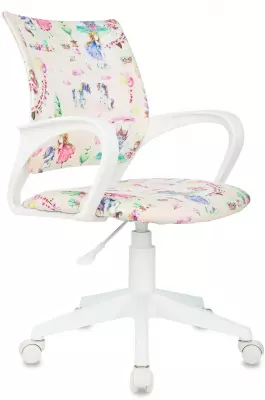 Кресло детское Бюрократ Burokids 1 W мультиколор принцесски крестов. пластик пластик белый