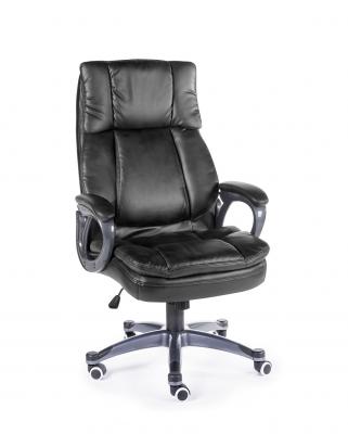 Кресло офисное / Мэдисон / (black) серый пластик / черная экокожа