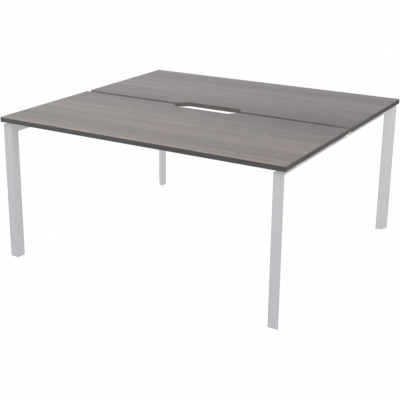 Бенч двойной на 2 рабочих места на металлокаркасе Аргентум-МП НТМП.П.Б2-200 Лиственница/Белый (2000x1496x750)