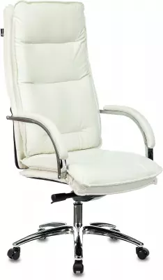Кресло руководителя Бюрократ T-9927SL слоновая кость кожа крестов. хром
