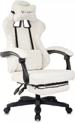 Кресло игровое Knight Lord/F молочный Camby 01 крестов. пластик подст.для ног