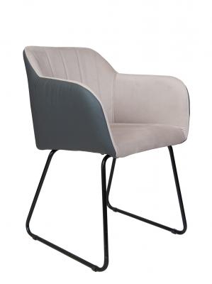 Стул / Bravo / бежевая ткань / серая экокожа