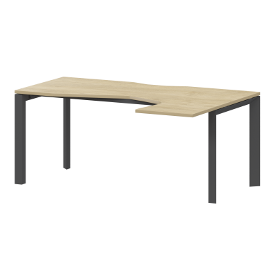 Стол эргономичный правый на металлокаркасе Аргентум-МП НТМП.П-060.ПР Баттл Рок/Антрацит (1600x1000x750)